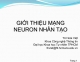 Bài Giảng Mạng Neuron Nhân Tạo - Neural Net 