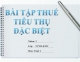 Bài Tập Nhóm - Thuế tiêu thụ đặc biệt