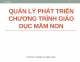 Quản lý phát triển chương trình đào tạo giáo dục mầm non