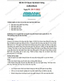 Đề thi Tín dụng tại AnBinhBank CN Đội Cấn (19-12-2012)