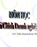 Chương 12 - Dự toán tài chính (Tài chính doanh nghiệp 2) GV. Trần Huỳnh Kim Thoa