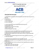 Đề thi Tín dụng Bao thanh toán - Ngân hàng ACB T3-2014