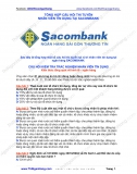 Tổng hợp câu hỏi thi NV Tín dụng vào Sacombank 2010