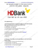Đề thi môn nghiệp vụ tín dụng tại ngân hàng HD bank