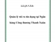 Luận văn - Quản trị rủi ro tín dụng tại Vietinbank (NH Công thương) CN Thanh Xuân 