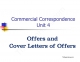 Commercial correspondence unit 4: Offers
