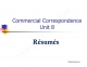 Commercial Correspondence unit 8: Résumés
