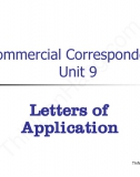 Commercial Correspondence unit 9: Application Letter