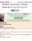 Đáp án câu hỏi Tiếng Anh + IQ vị trí NV kinh doanh bảo hiểm (BIC) - BIDV Insurance Corp