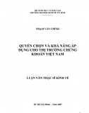 Luận văn - Quyền chọn và khả năng áp dụng cho Thị trường chứng khoán Việt Nam