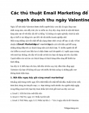 Thủ thuật Email Marketing để tăng doanh thu ngày Valentine