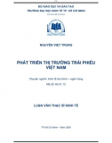 Luận văn thạc sĩ Phát triển thị trường trái phiếu Việt Nam