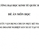 Đề án - Nghiên cứu  vận  dụng  chuẩn  mực  kế  toán  TSCĐ  HH  trong  doanh  nghiệp  sản  xuất  tại  Việt  Nam