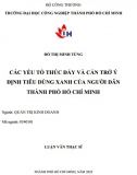 [Luận văn thạc sĩ 2023] Các yếu tố thúc đẩy và cản trở ý định tiêu dùng xanh của người dân TP Hồ Chí Minh