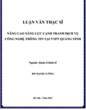 [Luận văn thạc sĩ] Nâng cao năng lực cạnh tranh dịch vụ công nghệ thông tin tại VNPT Quảng  Ninh