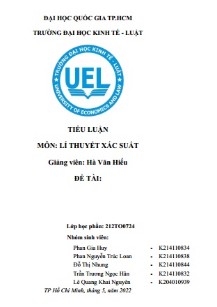 [Tiểu luận] Xác suất thống kê